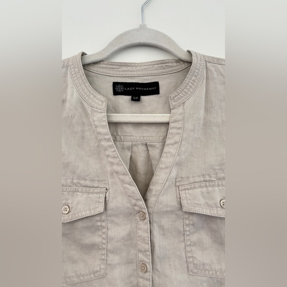 Lady Hathaway Women's Size Small 100% Linen T-Shirt Dress Cover Up Vacation Midi - Picture 4 of 13